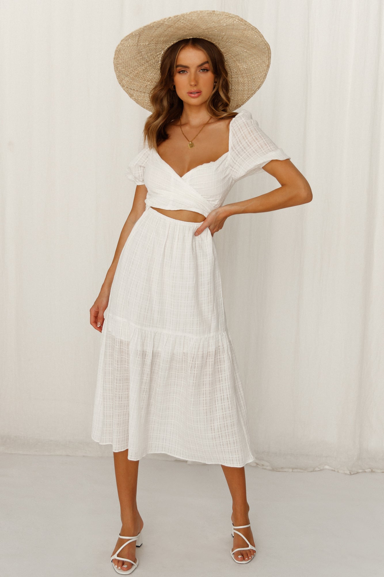 Do This My Way Midi Dress White