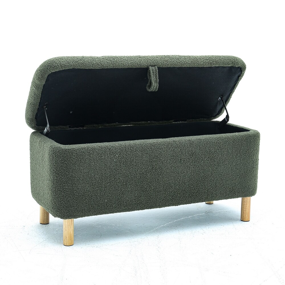 Shoe Storage Bench Entryway Bench w/ Padded Seat Cushion  Dark Green