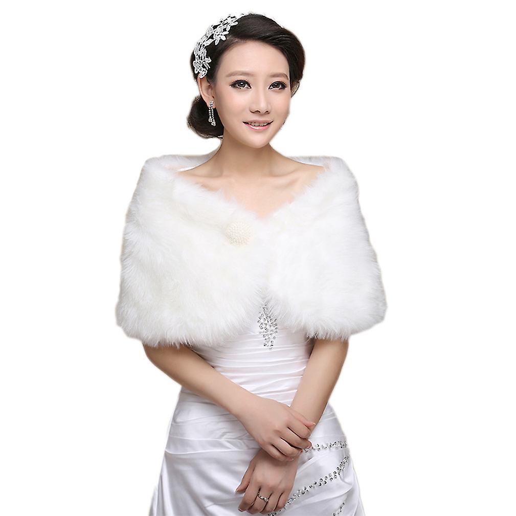 Winter Faux Fur Shawl Wrap Bridal Fur Scarf Gorgeous Bridesmaid Wedding Wrap Fluffy Dress Cape