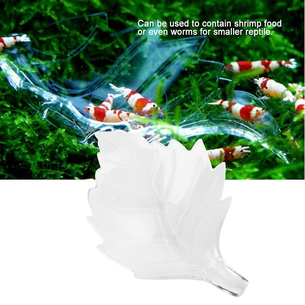 Acrylic Leaf Aquarium Shrimp Feeding Dish Bowl Tray Water Food Dish Feeder Bowl M