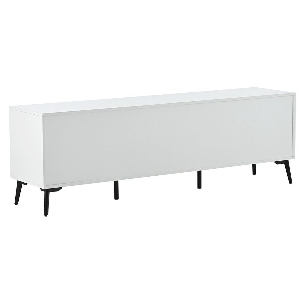 White Modern TV Stand Living Room Media Cabinets for TV Up to 70\