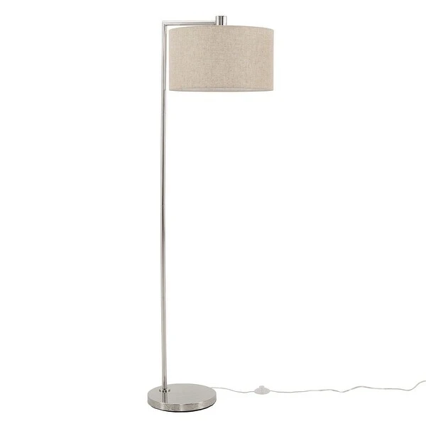 Hilda Contemporary Brushed Steel Floor Lamp by iNSPIRE Q Modern