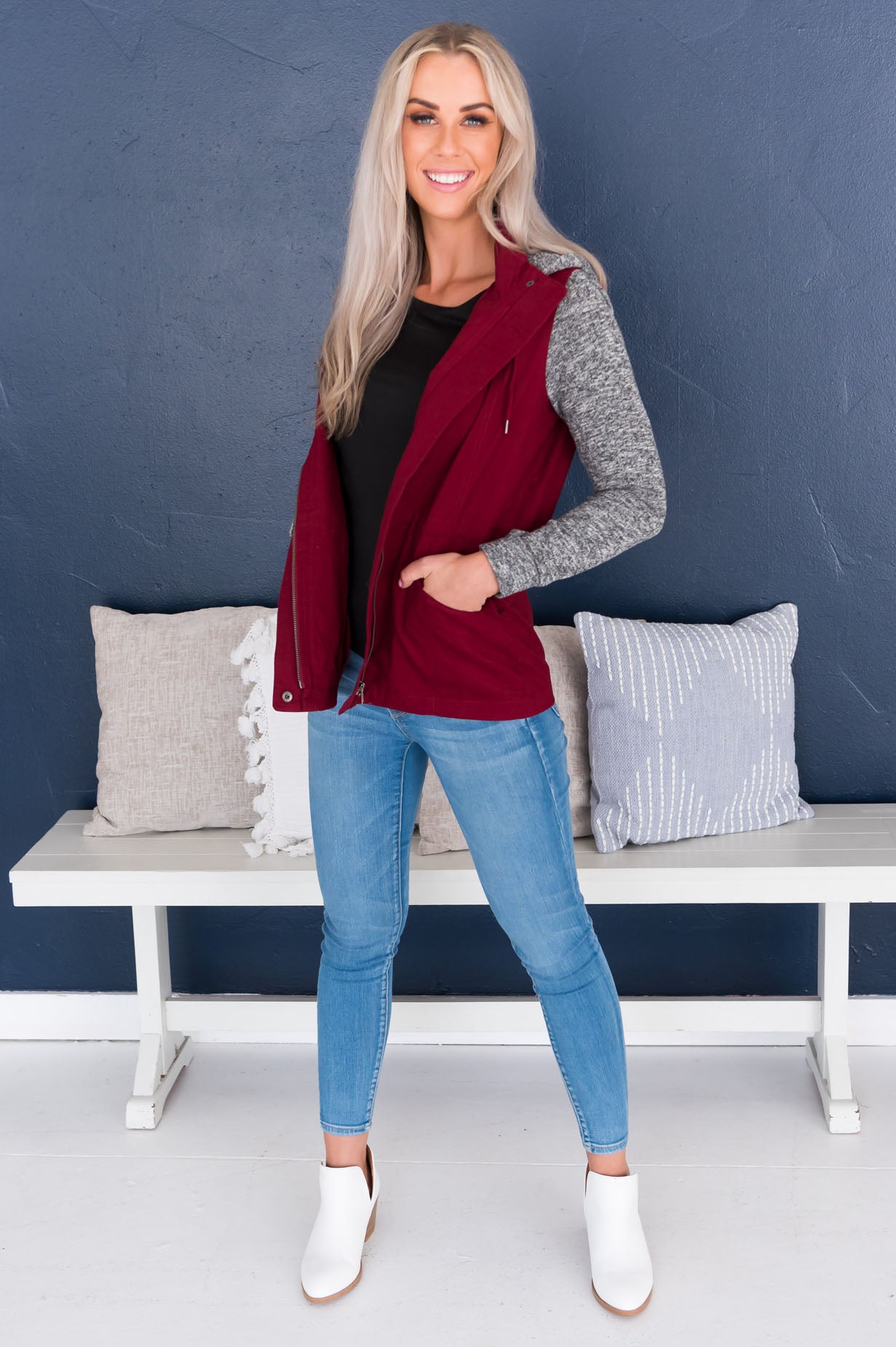 Bring on Fall Modest Light Weight Zip-Up Hoodie