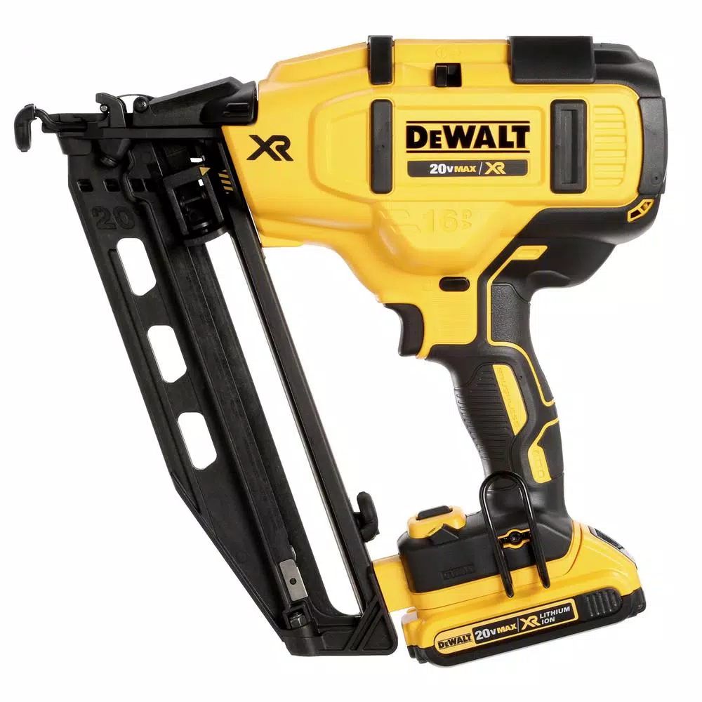 DEWALT 20-Volt Max 16-Gauge Cordless Angled Finish Nailer Kit and#8211; XDC Depot