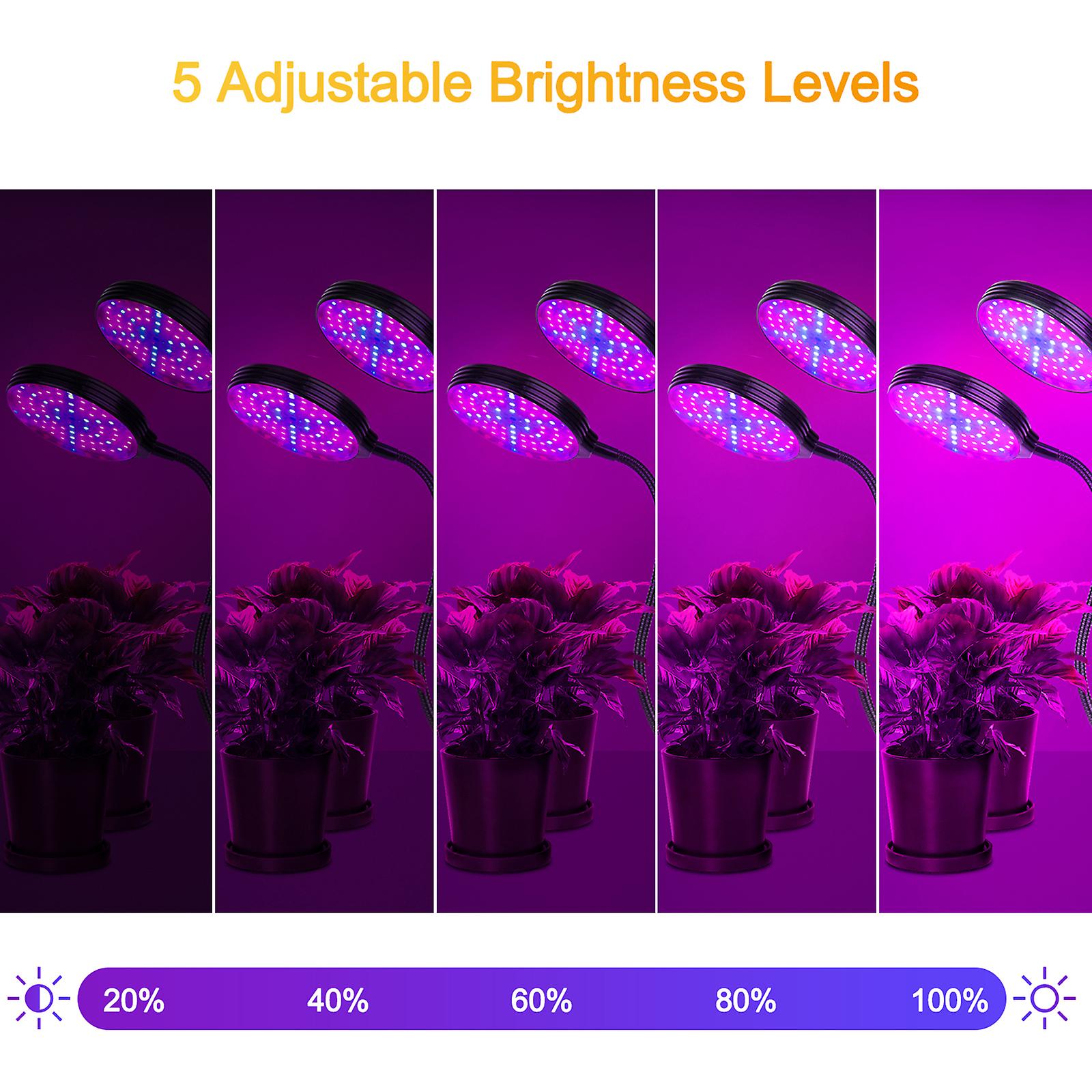 Sunlike Led Grow Light With Blue Red Light Auto On/off 4/8/12h Timer 5 Brightness Leves Waterproof Clip Plant Growing Light For Indoor Plant Seedlings