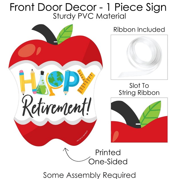 Big Dot Of Happiness Teacher Retirement Hanging Porch Happy Retirement Party Outdoor Decorations Front Door Decor 1 Piece Sign