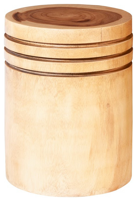 Chamcha Wood Side Table  Round   Rustic   Side Tables And End Tables   by HedgeApple  Houzz