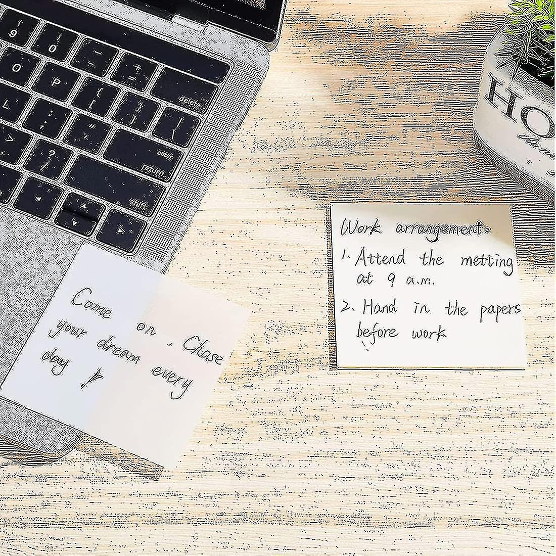 200pcs Self-adhesive Note Sheets Post Sticky It Notes Removable Transparent