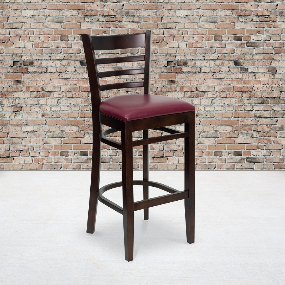 Ladder Back Wooden Restaurant Barstool   16.75\