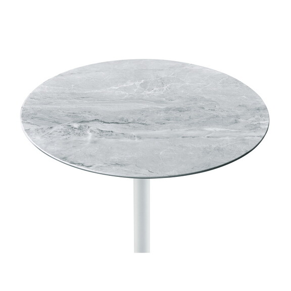 Orbit End Table with Height Adjustable Gray Marble...