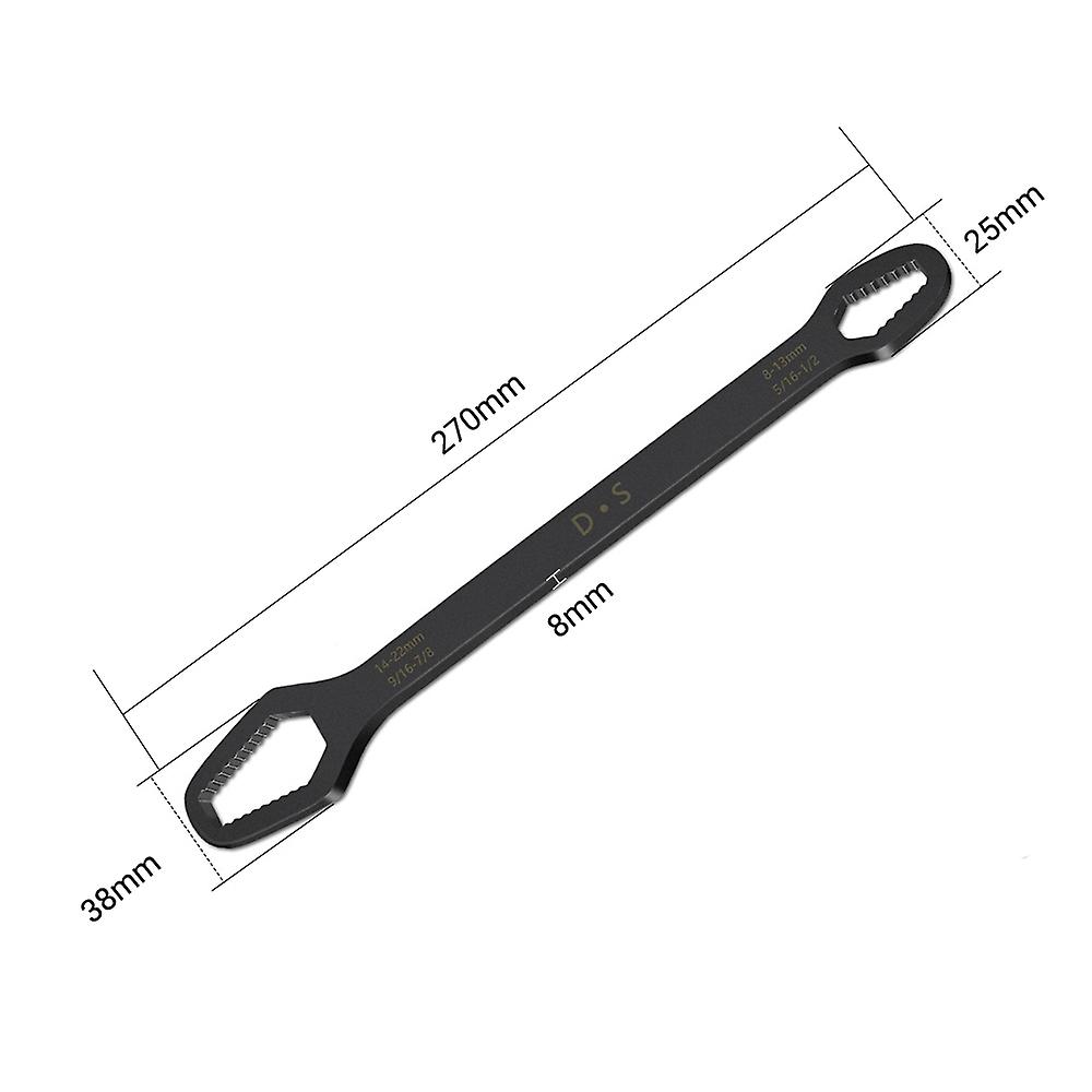 5/16-7/8 Inch Double End Wrench Multifunctional Universal Wrench 8mm-22mm Self-tightening Universal Spanner Repair Tools No.243518