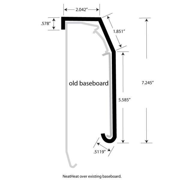 NeatHeat 8009 Tall Series 6 ft. Hot Water Hydronic Baseboard Cover (Not for Electric Baseboard) FC-06 8009