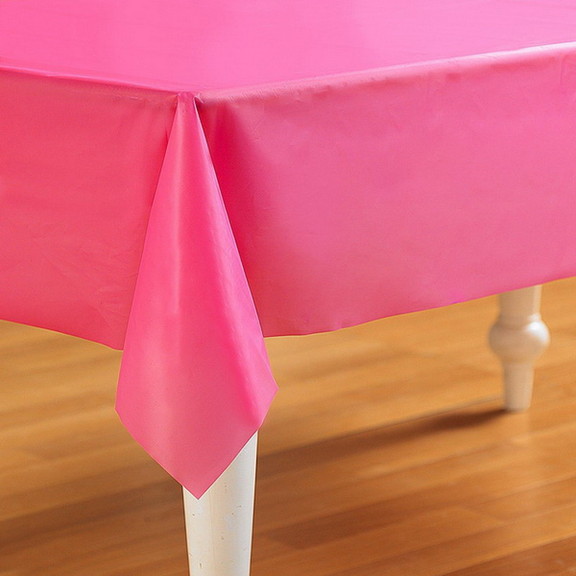 Amscan 192615 Hot Pink Plastic Tablecover (Each)  ...