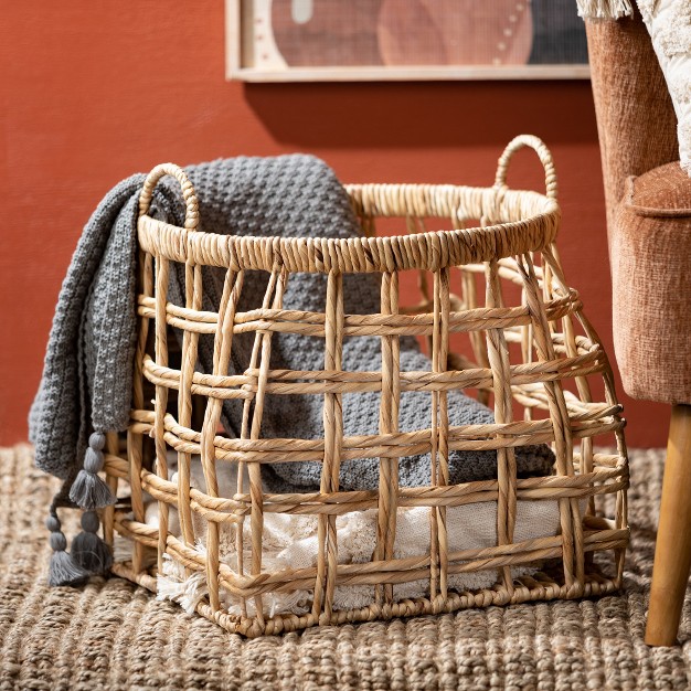 amp 13 5 quot Open Weave Shapely Baskets Set Of 2 Natural