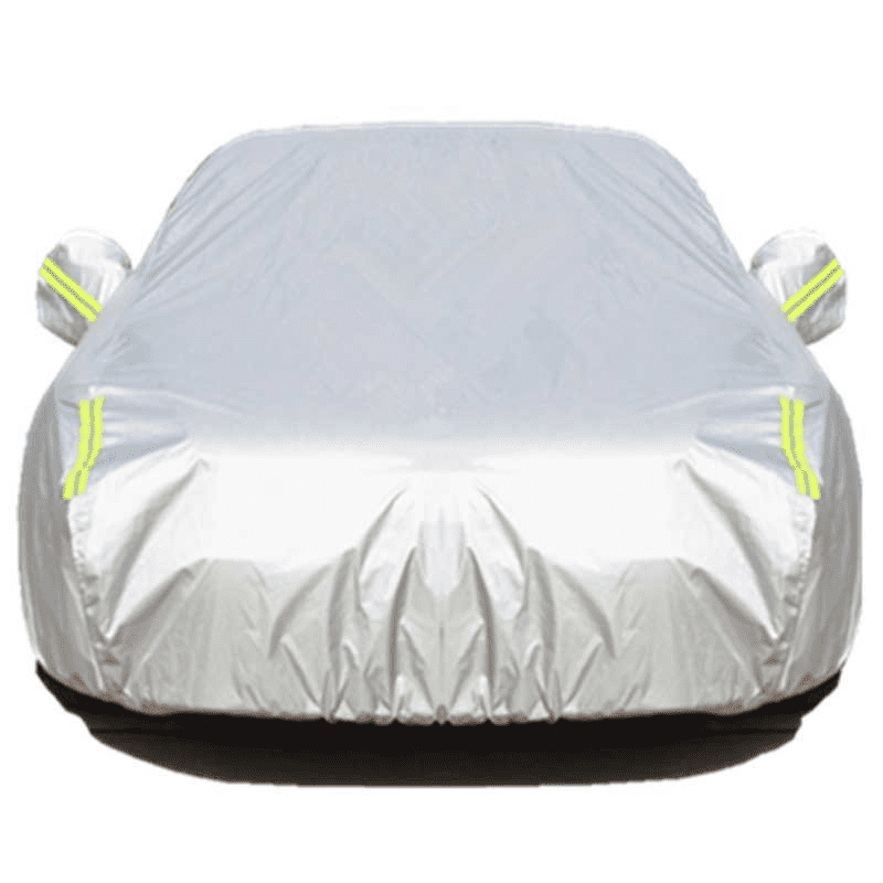 6 Layers Car Cover Waterproof All Weather for Auto， Outdoor Full Cover Rain Sun UV Protection with Zipper， Universal Fit for Sedan Length 193'' to 208''(Silver)