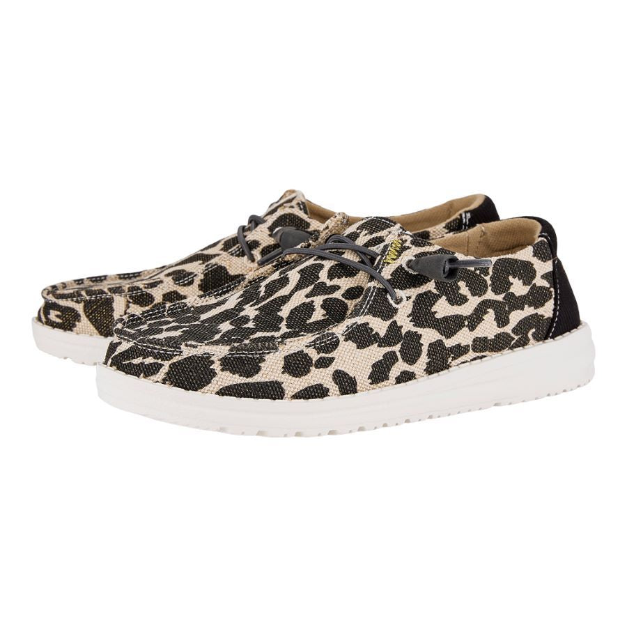 Wendy Leopard Sparkle Wide - Tan