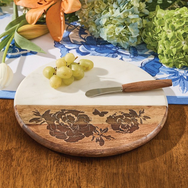 Patricia Heaton Home Floral Cutting Board With Spreader