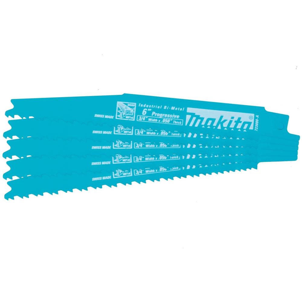 Makita 6 in. All-Purpose Recipro Saw Blade Progressive 5/pk 723080-A-5 from Makita