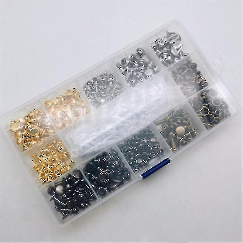 240pcs/set Leather Rivets Double Cap Rivet With 4pcs Fixing Tools