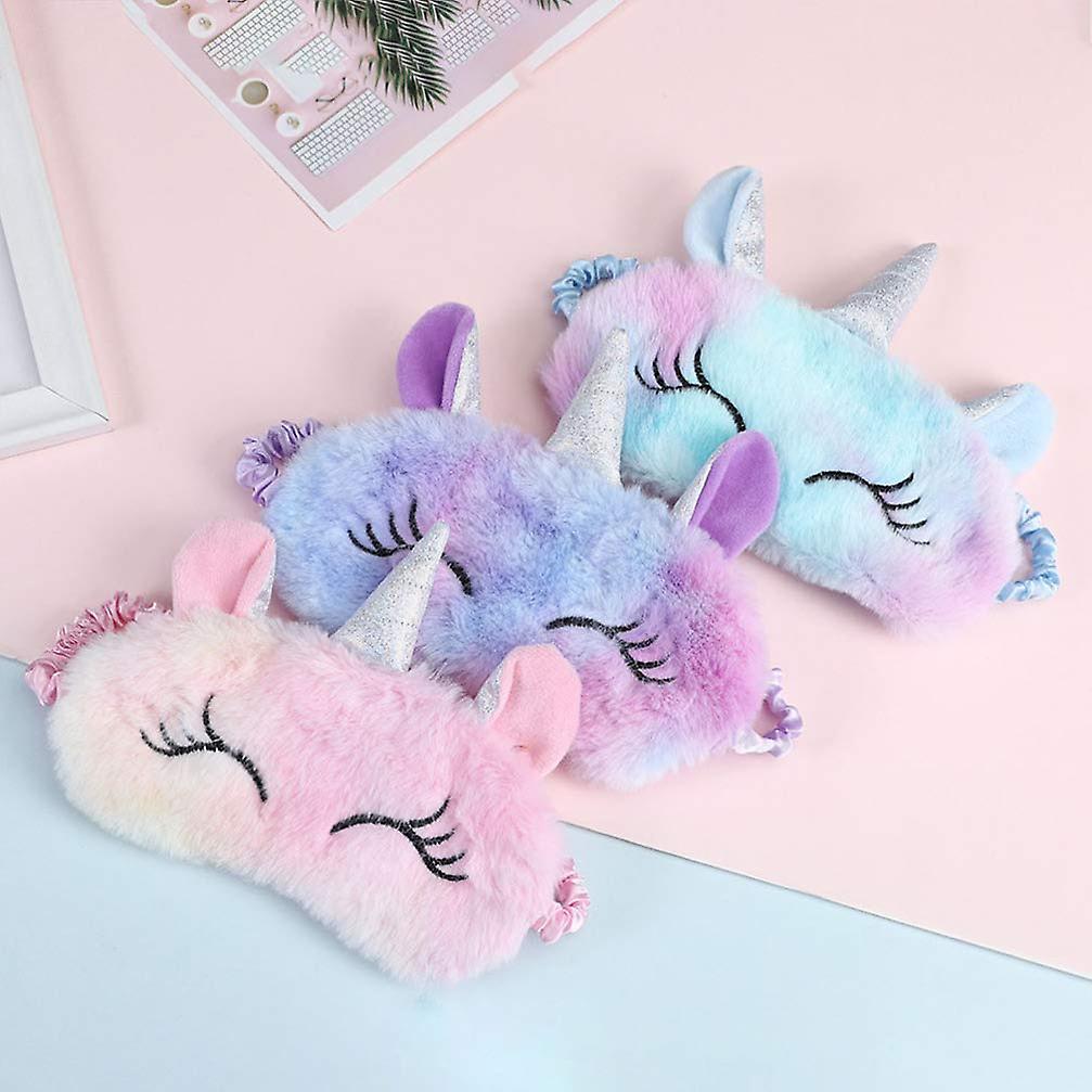 Unicorn Sleep Mask Plush Blindfold Cartoon Animal Sleeping Eye Patch Soft For Girls