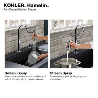 KOHLER Hamelin Single Handle Pull Down Sprayer Kitchen Faucet in Polished Chrome K-R33446-SD-CP