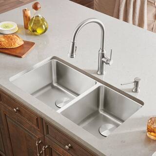 Blanco FORMERA Undermount Stainless Steel 33 in. 6040 Double Bowl Kitchen Sink 442769