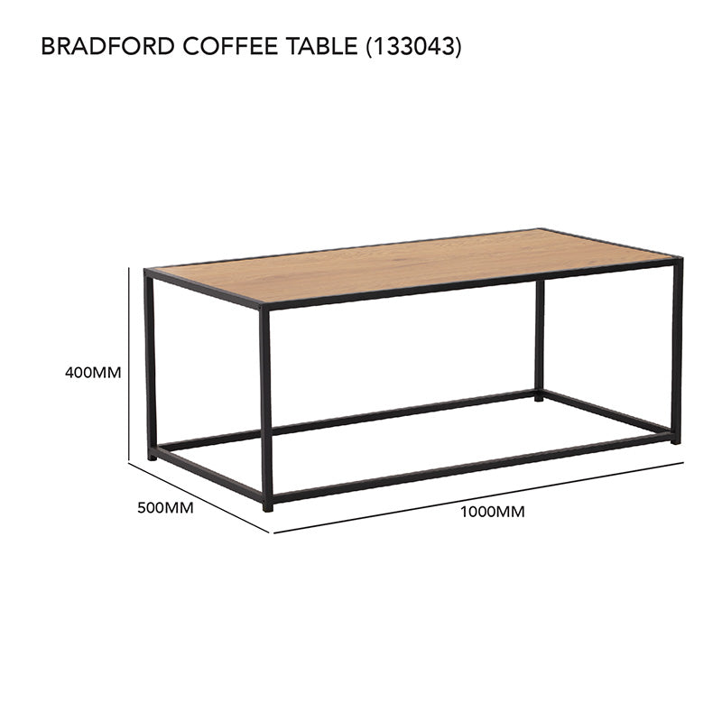 BRADFORD Coffee Table 100cm - Natural & Black