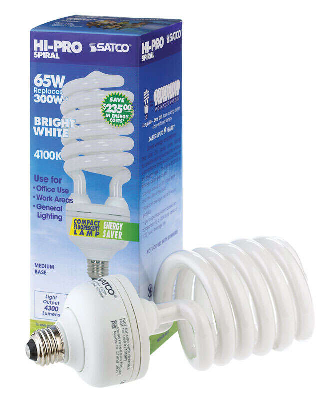 Satco HI-PRO 65 W T5 3.53 in. D X 9.44 in. L CFL Bulb Cool White Specialty 4100 K 1 pk