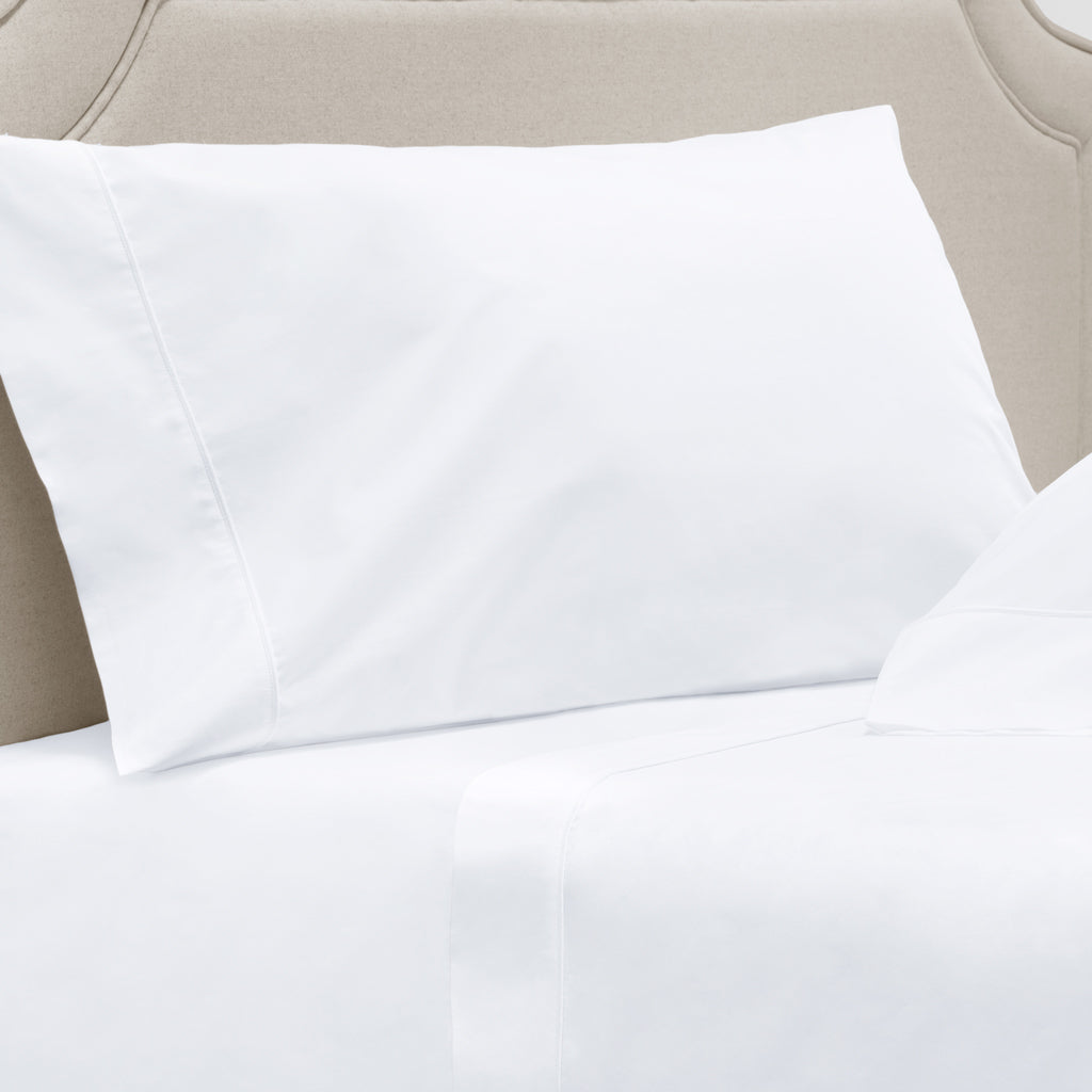 Bright White 400 Thread Count Percale Cotton Pillow Case