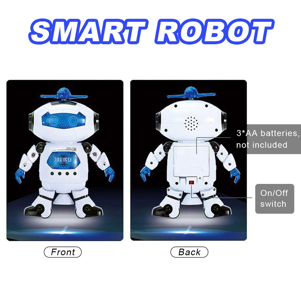 Walking Dancing Robot Toys for Toddlers Kids， 360° Body Spinning LED Lights and Music