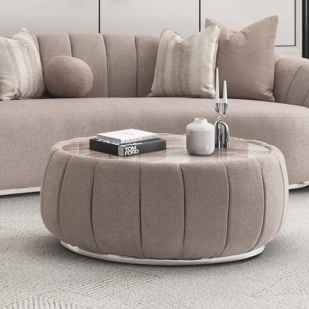 Lucca Cocktail Table Tan Nougat   Contemporary   Coffee Tables   by Michael Amini  Houzz