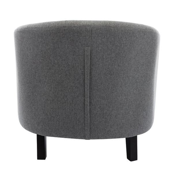 Modern Living Room Accent Chair Barrel Chair Upholstered Linen Fabric Club Sofa Button Tufted Armchair Tub Rivet Lounge Chair