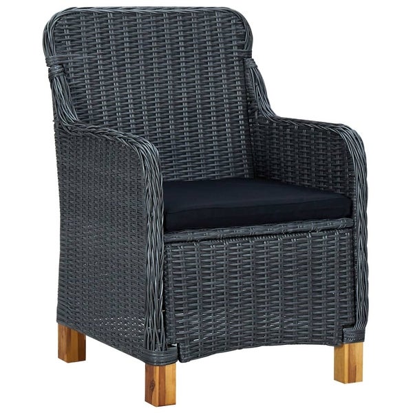 3 Piece Garden Lounge Set with Cushions Poly Rattan Dark Gray - Overstock - 35106127