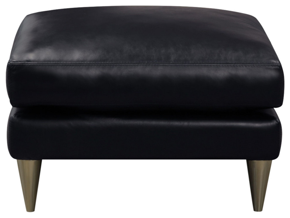 Skyline 100% Top Grain Leather Modern Americana Ottoman   Midcentury   Footstools And Ottomans   by Hello Sofa Home  Houzz