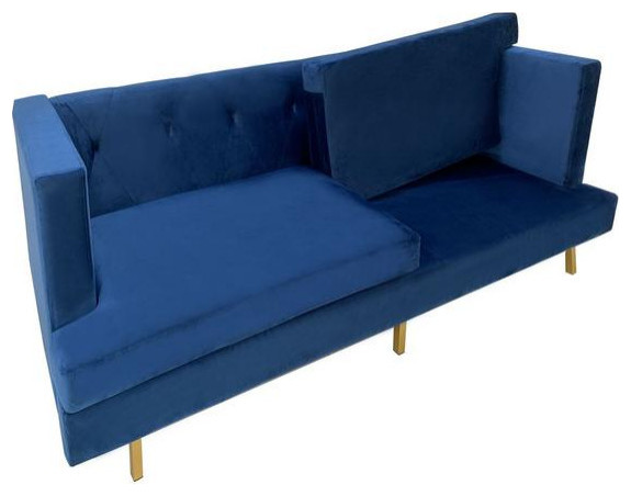 Rendon Velvet Sofa Navy   Contemporary   Sofas   by V.S.D Furniture  Houzz