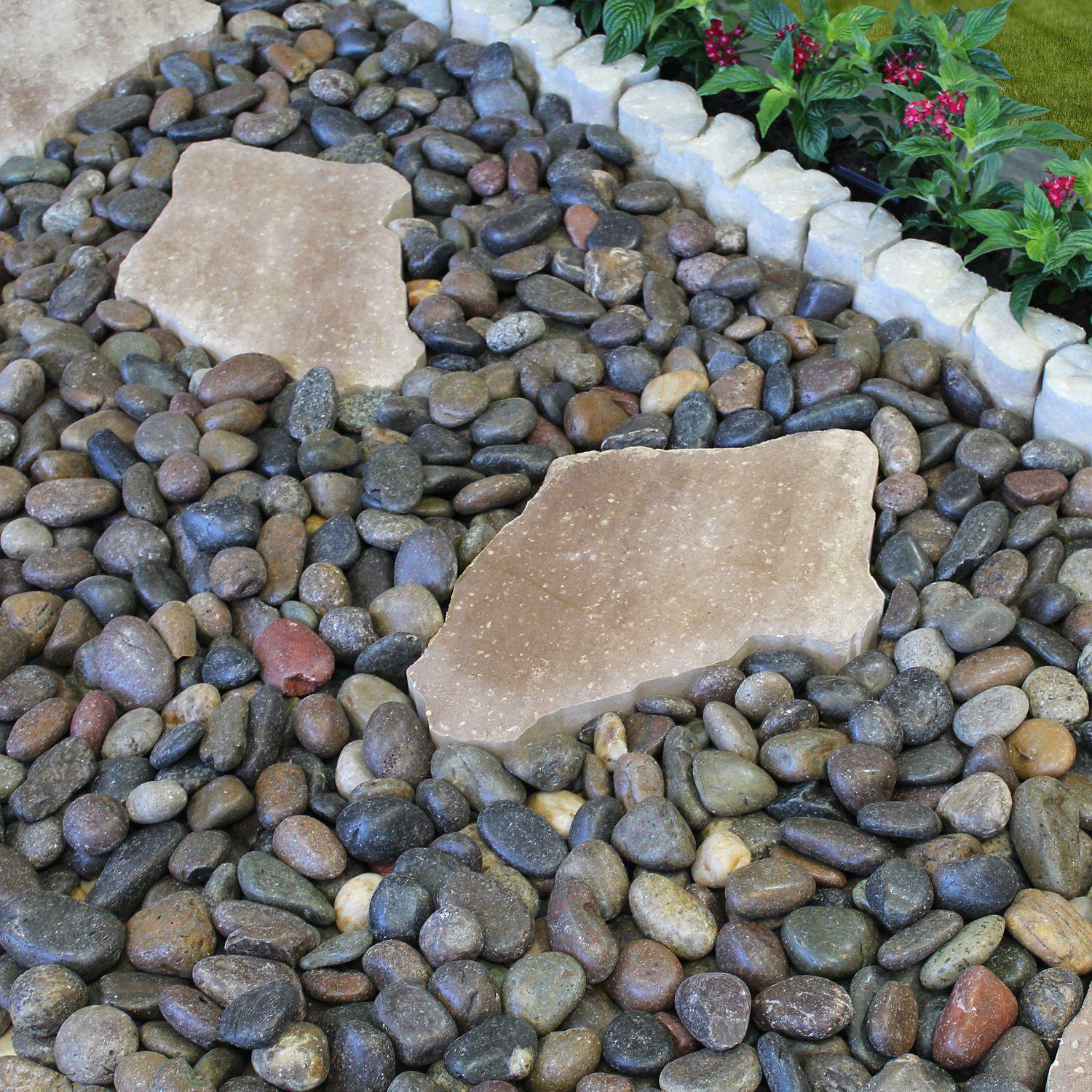 Rain Forest Medium Mixed Polished Pebbles, 30 lb., 1-2 in.