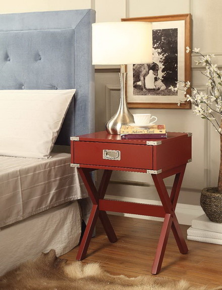 Benzara BM154578 End Table  Red