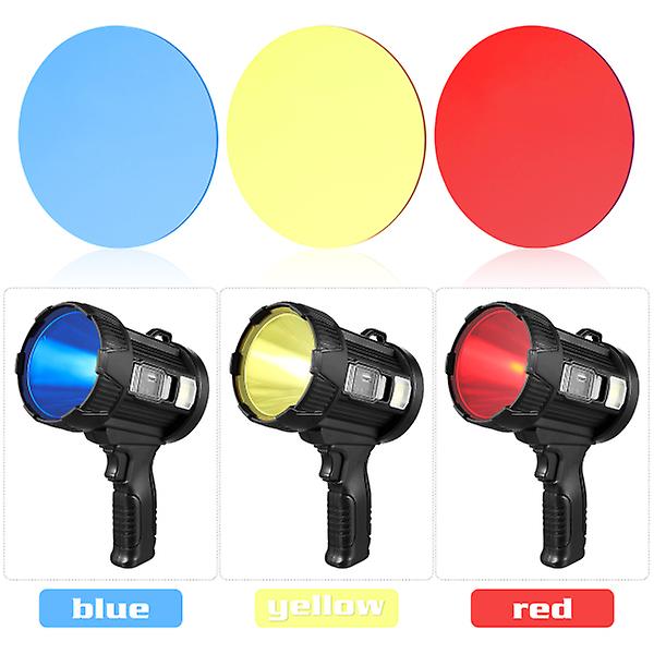 Led Searchlight Rechargeable Side Light Handheld Flashlight 15800lm Super Bright Spotlight With Tripod For Camping Fishing