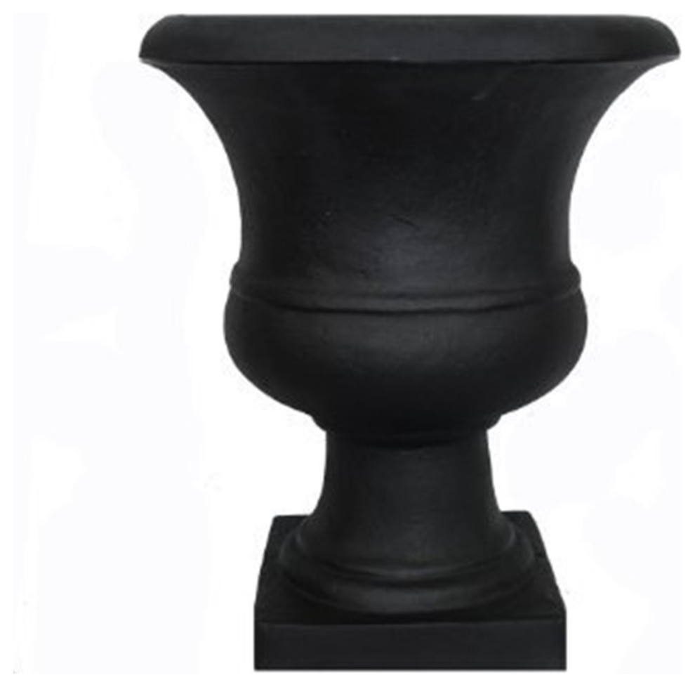 Tusco Products Outdoor Urn  17 Inch  Black ( TUSUR01BK)   Traditional   Outdoor Pots And Planters   by Esbenshades Greenhouses  Houzz