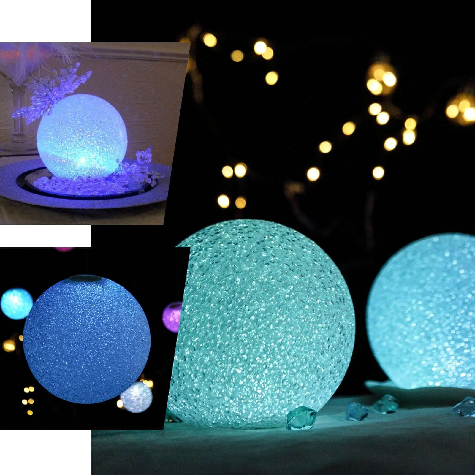 Color Changing LED Ball Light Centerpiece, Battery Operated Light Globe 10