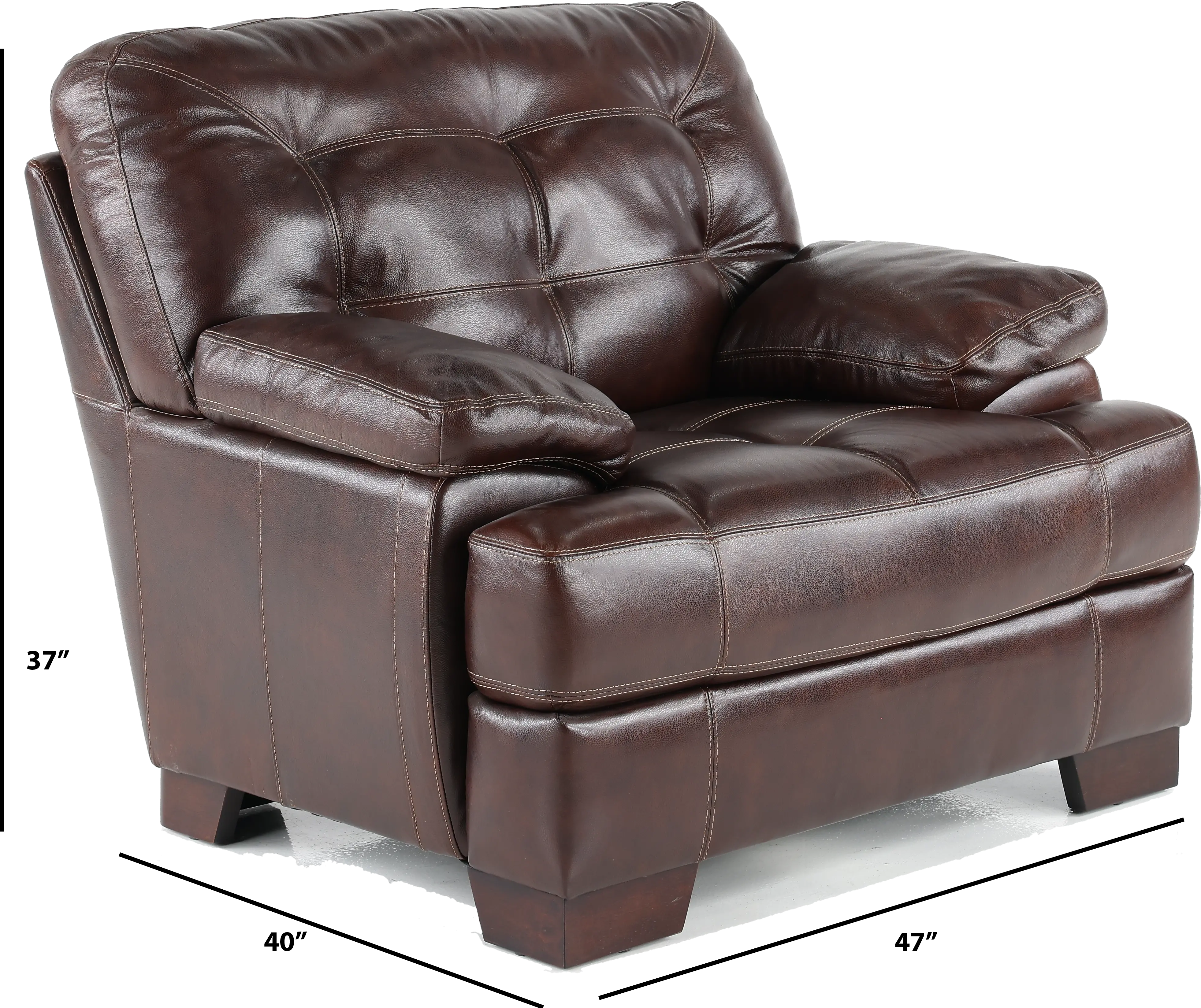 Amarillo Walnut Brown Leather Chair