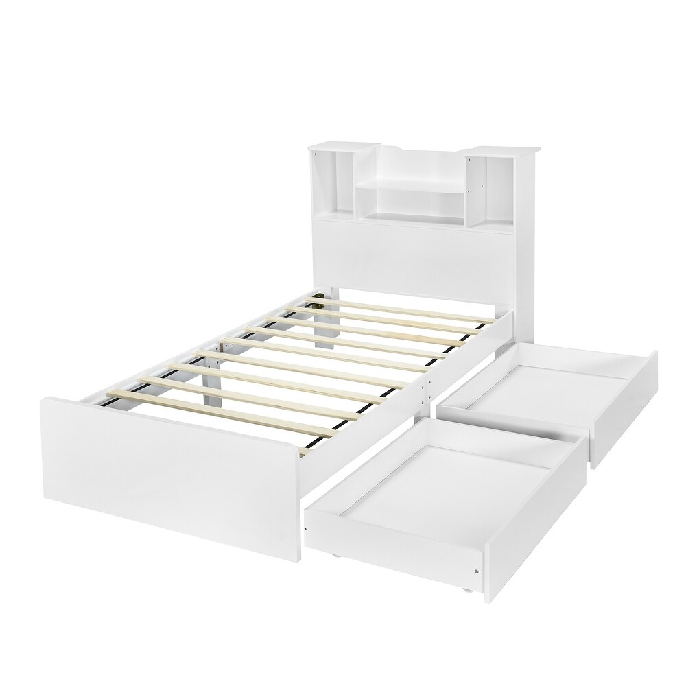 Twin Size Storage Platform Bed Frame