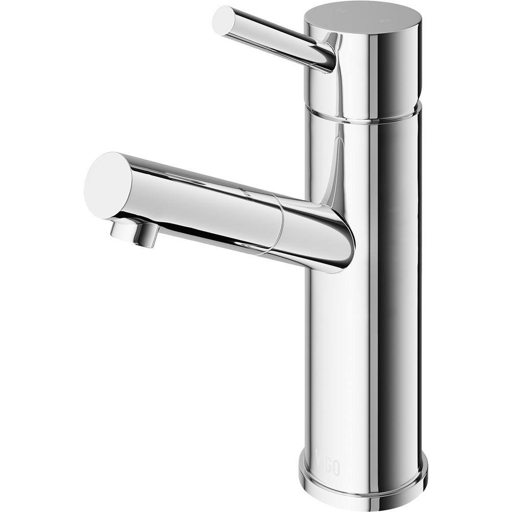 VIGO Noma Single Handle Single-Hole Bathroom Faucet in Chrome VG01009CH