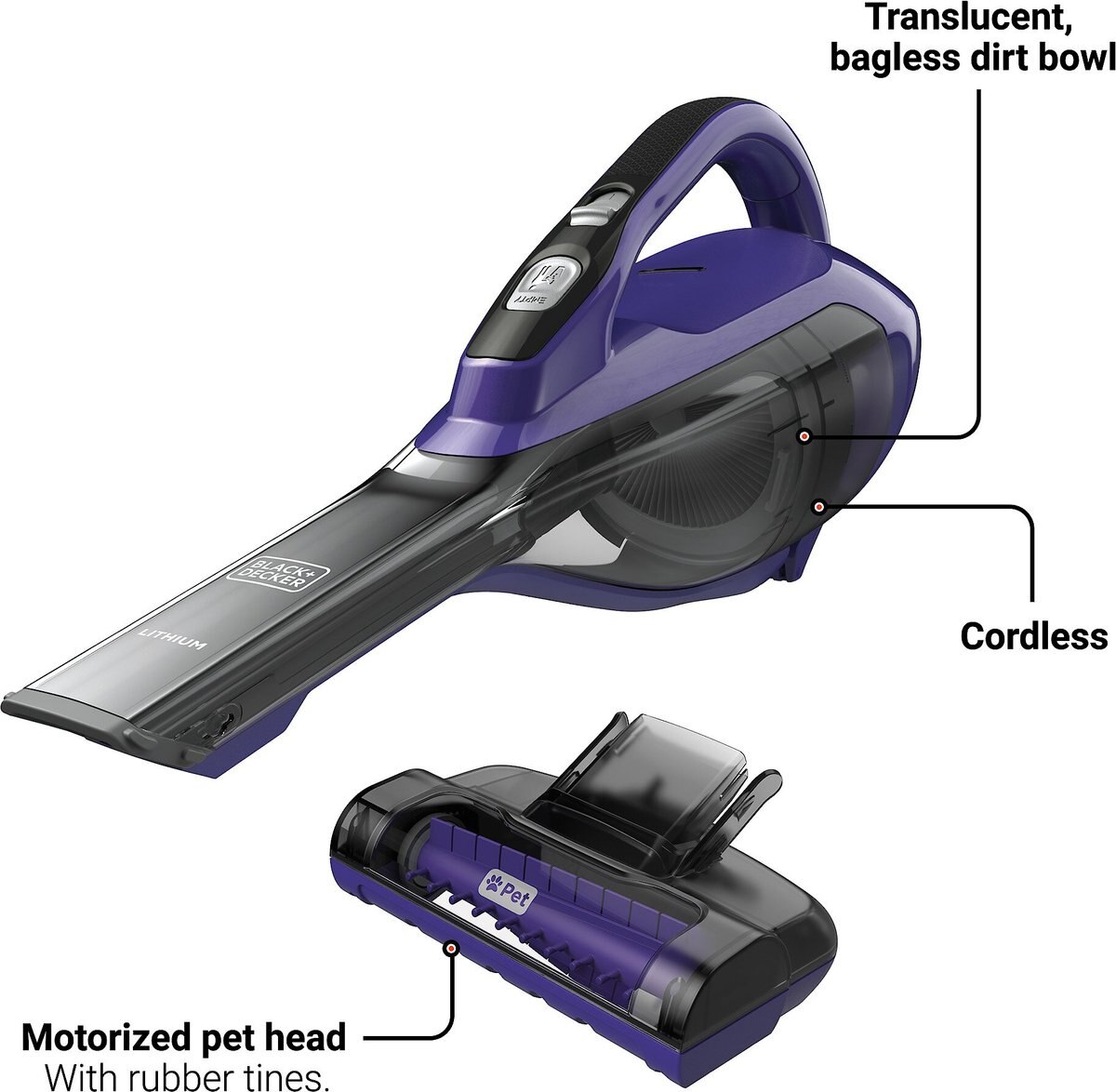 Black+Decker Dustbuster AdvancedClean Pet Cordless Hand Vacuum Cleaner