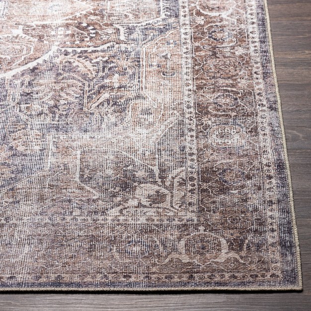 Tahmis Traditional Machine Washable Rug Brown Artistic Weavers