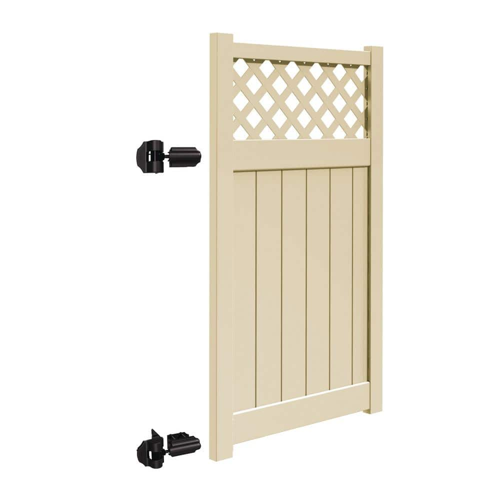 Barrette Outdoor Living Valley 4 ft. W x 6 ft. H Sand Vinyl Un-Assembled Fence Gate 73024928