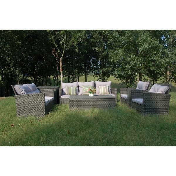 Martinka Outdoor Garden 6Piece Rattan Wicker Sectional Set