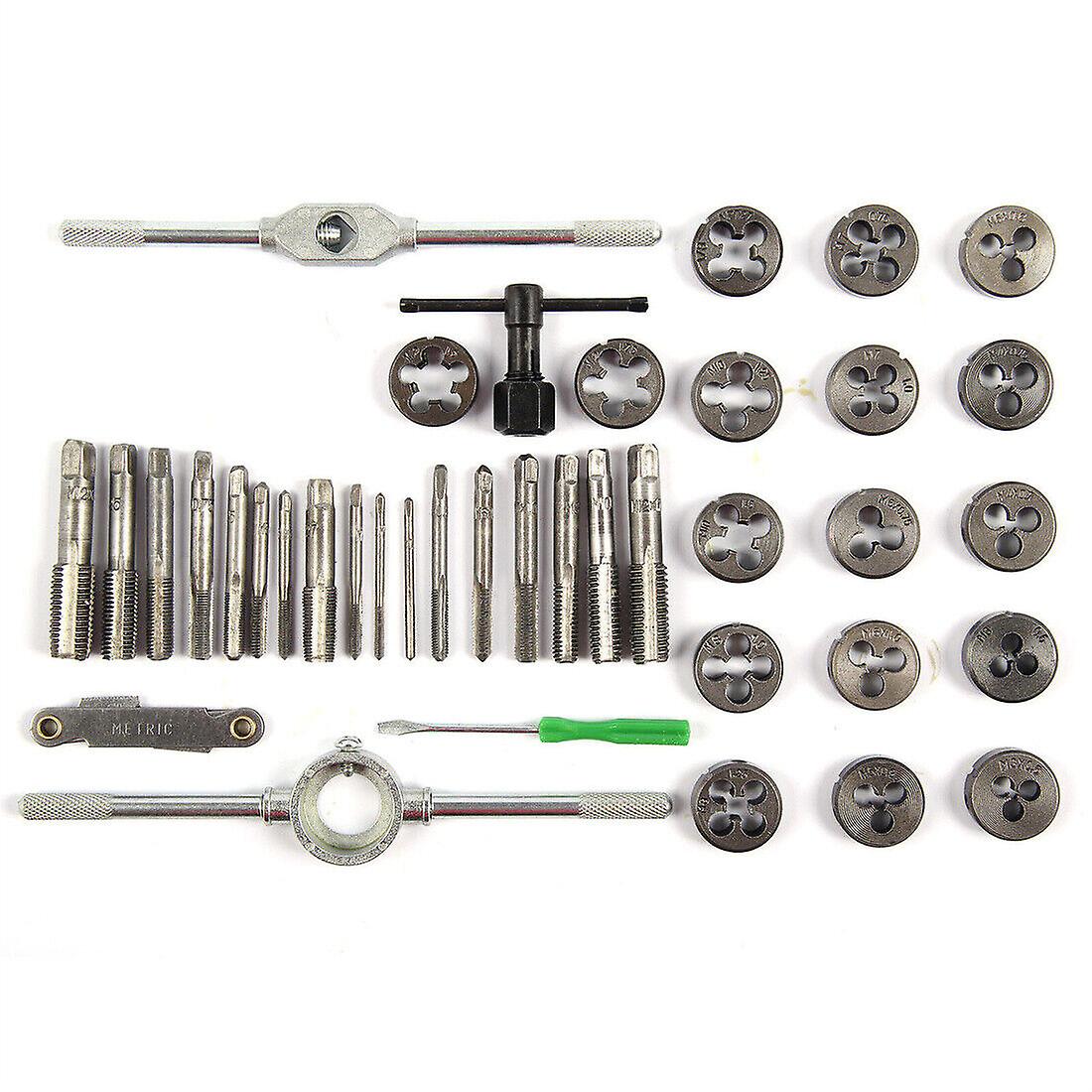 40pc Metric Wrench Tap And Die Set Cuts M3-m12 Bolts Engineers Kit With Hardbox W12607447