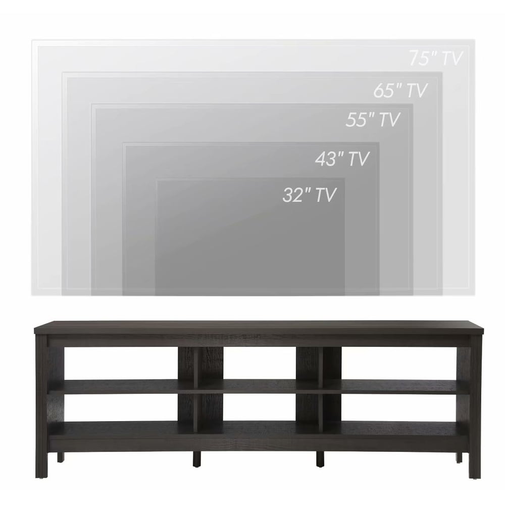 TV Stand for 75 inch TV Entertainment Center Black 70 inch   73 inches