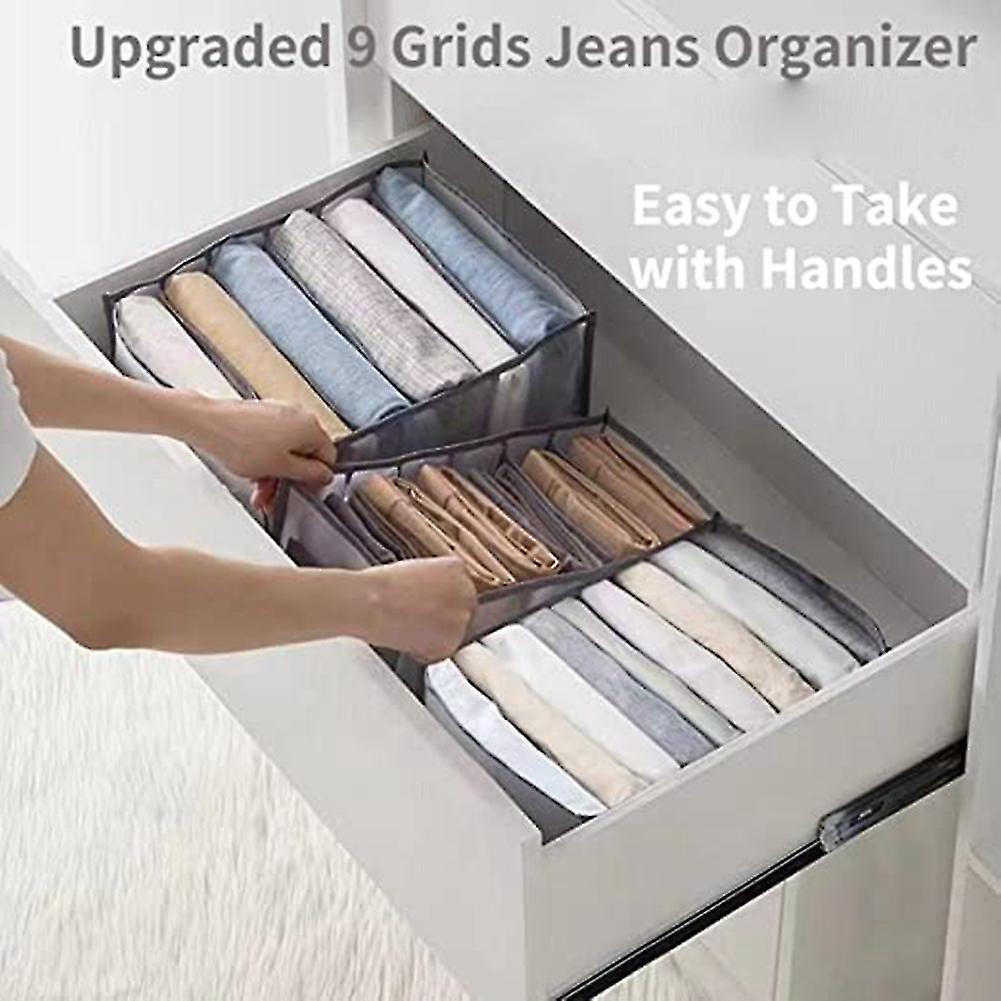 4pcs Wardrobe Clothes Organizer，upgraded Washable Closet Organizers And Storage， Jeans Leggings Com